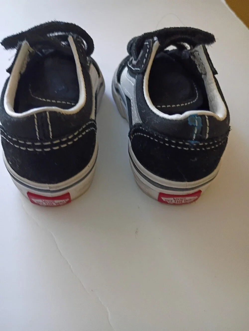 Toddler Vans Black and White Velcro Sneakers